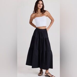 STAUD Sea Black Maxi Skirt Size 2 WORN ONCE